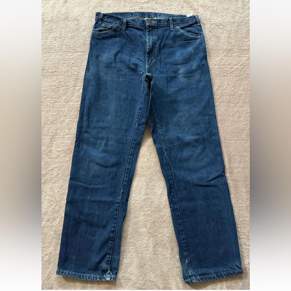 Dickies Men's Carpenter Pants Relaxed Fit Straight Leg Denim Blue Size 38